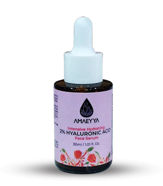 AMAEYYA 2% HYALURONIC ACID Intensive Hydrating Face Serum with CICA, Cucumber & Licorice Root Extracts